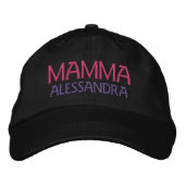 Mamma Italian Mom personalized embroidered cap 刺繍入りキャップ (正面)