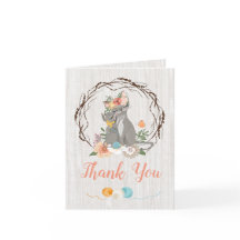 Mamma Kitty Cat with Kitten Thank you note card