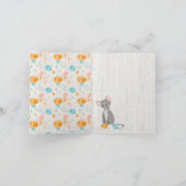 Mamma Kitty Cat with Kitten Thank you note card カード (内部)