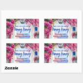 Mamma Miaギリシャのディスコボールブルータイルありがとう 長方形シール (シート)