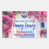 Mamma Miaギリシャのディスコボールブルータイルありがとう 長方形シール (正面)