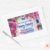 Mamma Miaギリシャのディスコボールブルータイルありがとう 長方形シール (封筒)