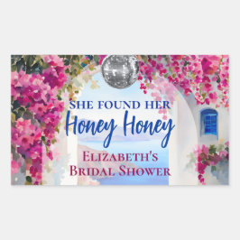 Mamma Miaギリシャのディスコボールブルータイルありがとう 長方形シール