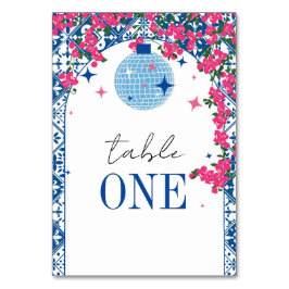 Mamma Miaピンクと青のテーブル番号 テーブルナンバー