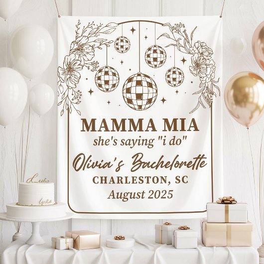 Mamma Mia Bachelorette Party Banner, She's Saying  タペストリー