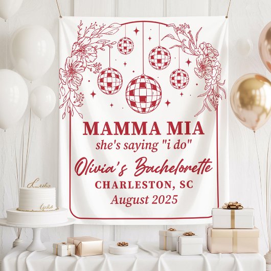 Mamma Mia Bachelorette Party Banner, She's Saying  タペストリー
