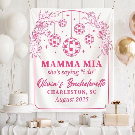 Mamma Mia Bachelorette Party Banner, She's Saying  タペストリー