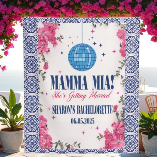 Mamma Mia Bachelorette Photo Backdrop Dancing Quee タペストリー