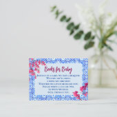 Mamma Mia Blue Tile Pink Flowers Books for Baby エンクロージャーカード (スタンド正面)