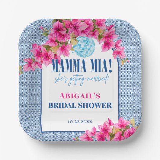 Mamma Mia Bridal Shower ペーパープレート (正面)