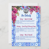 Mamma Mia Floral Bachelorette Party Itinerary 招待状 (裏面)