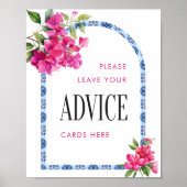 Mamma Mia Floral Bridal Shower Advice ポスター (正面)