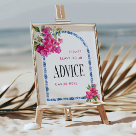 Mamma Mia Floral Bridal Shower Advice ポスター