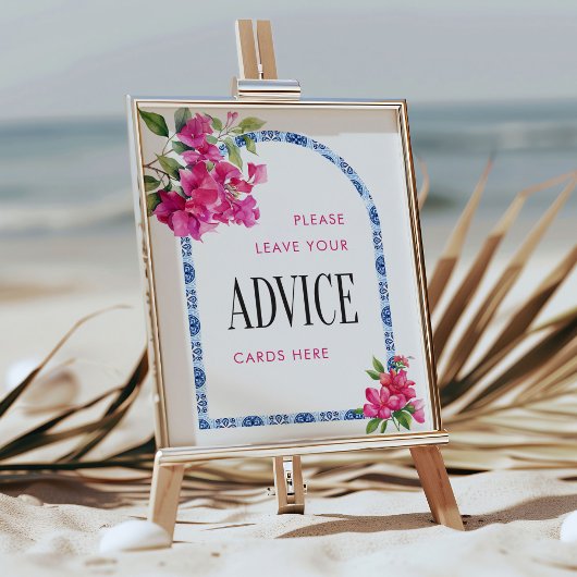 Mamma Mia Floral Bridal Shower Advice ポスター