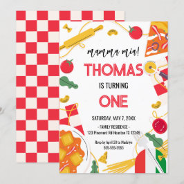 mamma mia! Italian Birthday Party Invitation 招待状