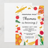 mamma mia! Italian Birthday Party Invitation 招待状 (正面/裏面)