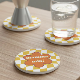 Mamma Mia Retro Groovy Dopamine Kitchen Decor コースター