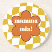 Mamma Mia Retro Groovy Dopamine Kitchen Decor コースター (正面)