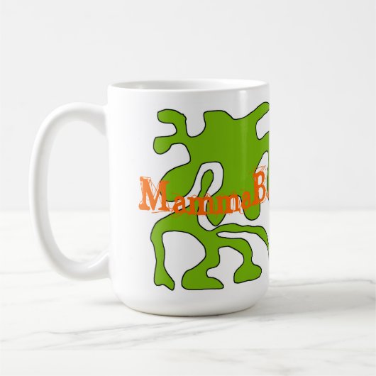 MammaBASILのデザインのマグ! コーヒーマグカップ (左)