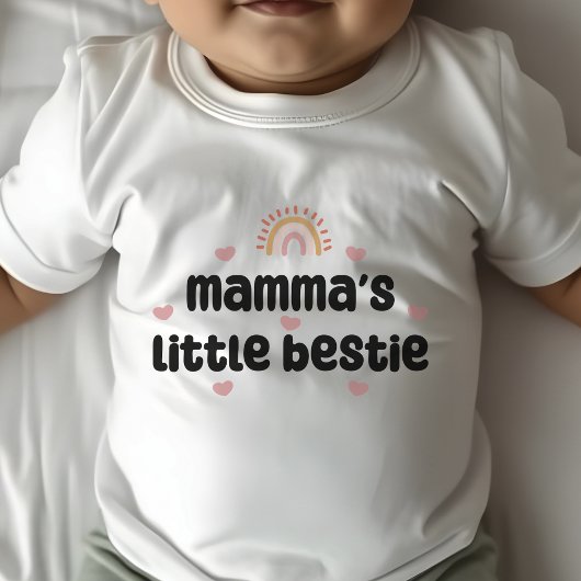 Mamma's Little Bestie – ママ&ベビー ベビーTシャツ