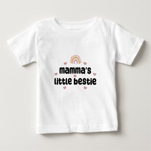 Mamma's Little Bestie – ママ&ベビー ベビーTシャツ (正面)