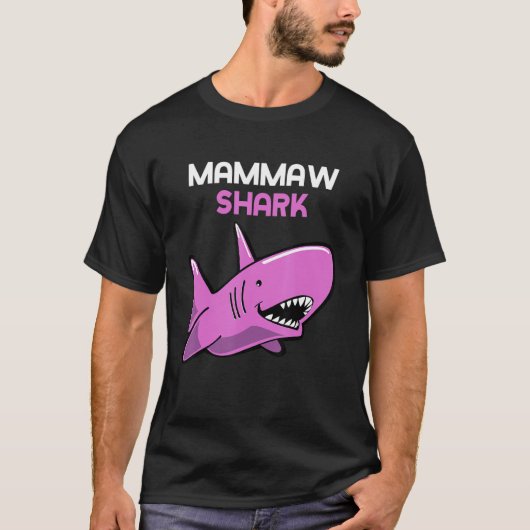 MamMaw Shark  Family Mam Maw Tシャツ (正面)
