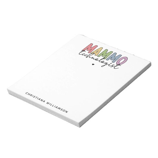 Mammo技術カスタム学者Mammography技術ギフト ノートパッド (回転)