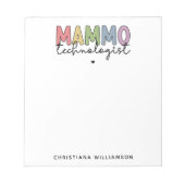 Mammo技術カスタム学者Mammography技術ギフト ノートパッド (正面)