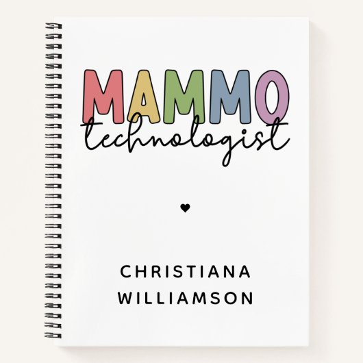 Mammo技術カスタム学者Mammography技術ギフト ノートブック (正面)