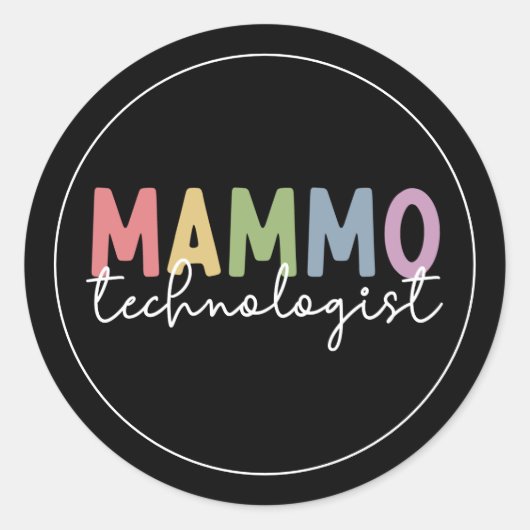 Mammo Technologist Mammography Tech放射線学 ラウンドシール (正面)