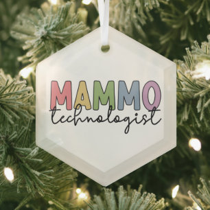 Mammo Technologist Mammography Technician Gives ガラスオーナメント