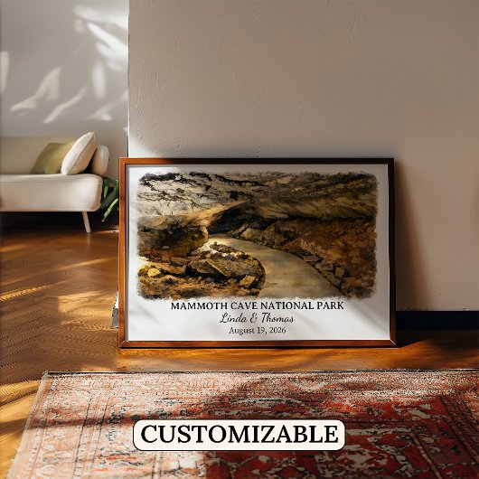 Mammoth Cave National Park Kentucky Watercolor ポスター