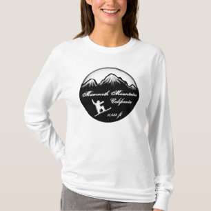 Mammoth Mountainカリフォルニアのスノーボードの芸術のフード付きスウェット Tシャツ