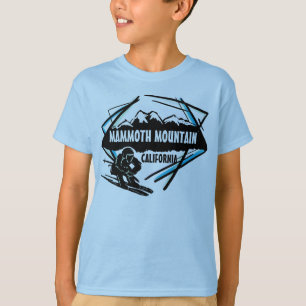 Mammoth Mountainカリフォルニアの青いスキー男の子のティー Tシャツ