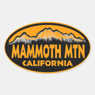 Mammoth Mountain Californiaオレンジシール 楕円形シール