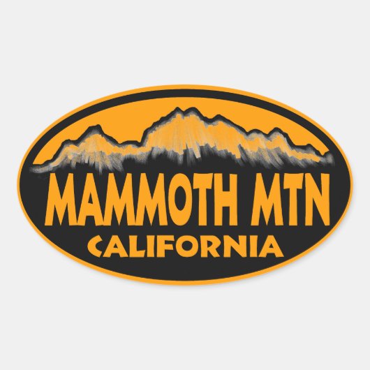 Mammoth Mountain Californiaオレンジシール 楕円形シール (正面)