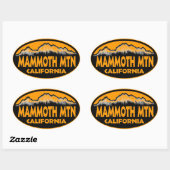 Mammoth Mountain Californiaオレンジシール 楕円形シール (シート)