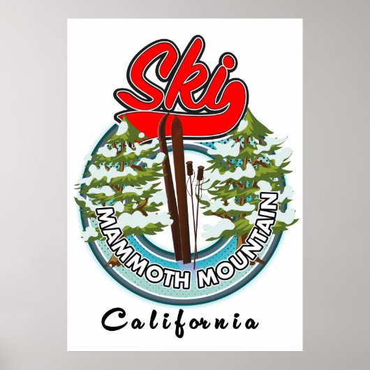 Mammoth Mountain California ski logo ポスター (正面)