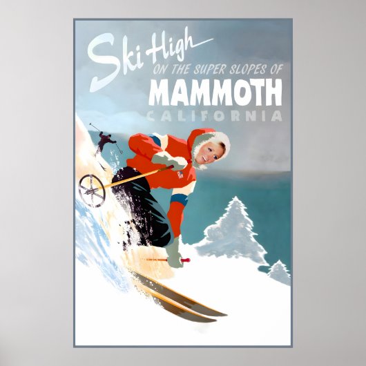 Mammoth Mountain California Travel Poster Sierra ポスター (正面)