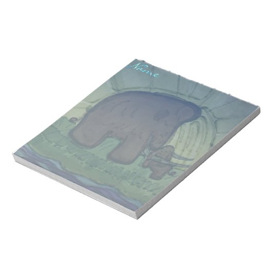 Mammoth with calf ノートパッド (回転)