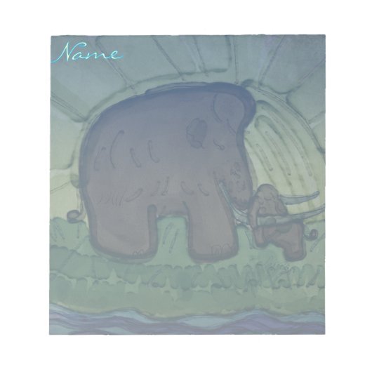Mammoth with calf ノートパッド (正面)