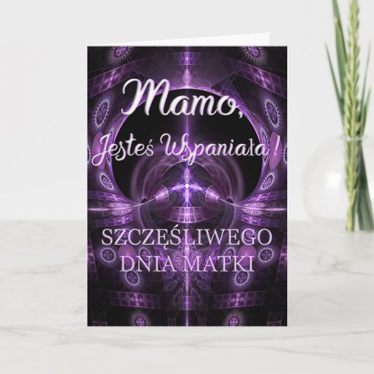 MamoのJesteśのWspaniała光沢の母の日カード カード (正面)
