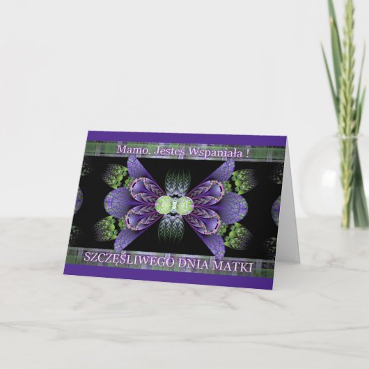 MamoのJesteśのWspaniała光沢の母の日カード カード (正面)