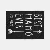 Mamo Ever Est 2021 New Irish Grandma Baby Announce フリースブランケット (正面(横))