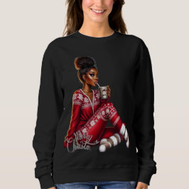 MaMuseのロングTシャツでクリスマス気分を満喫 - あったか可愛い女の子デザイン スウェットシャツ
