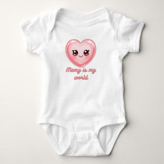 Mamy Is My World Baby Bodysuit - Cute Pink Kawaii  ベビーボディスーツ