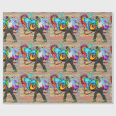 Man踊り1 Music Graffiti Wall Background ラッピングペーパー (フラット)