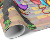 Man踊り1 Music Graffiti Wall Background ラッピングペーパー (ロールコーナー)