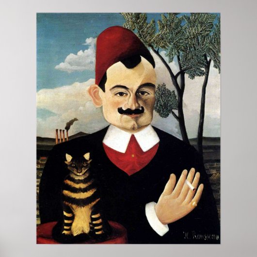 Man and Cat, Henri Rousseau ポスター (正面)