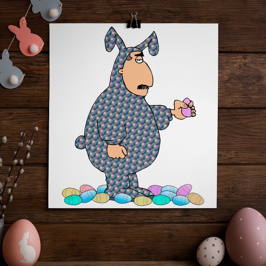 Man As Easter Bunny Poster ポスター